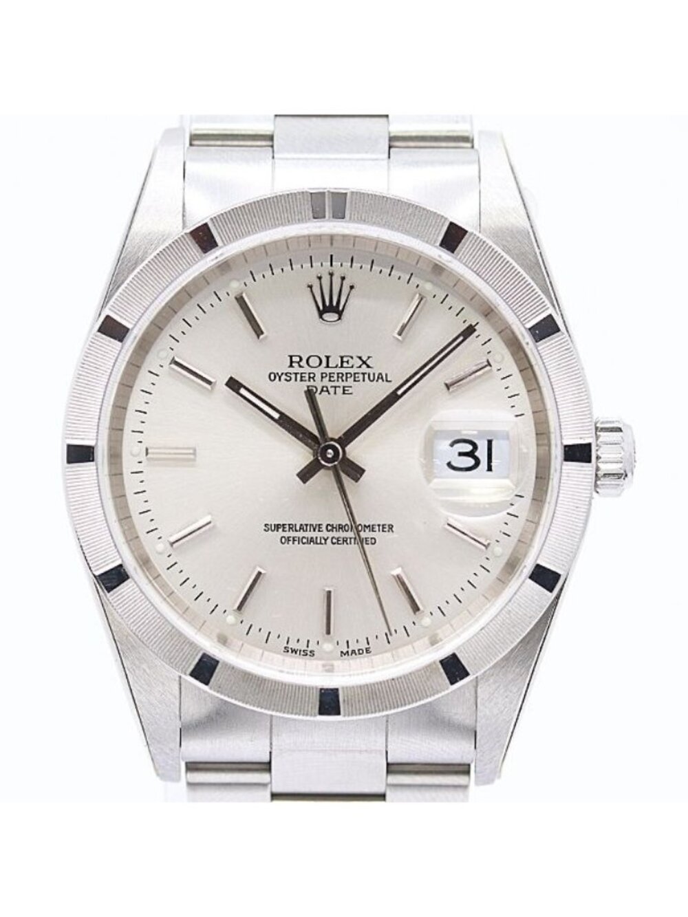 Rolex Oyster Perpetual Date Automatic Winding Silver Dial Watch